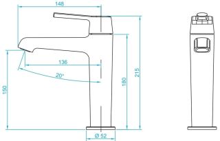 Смеситель для раковины RGW Shower Panels SP-301G золото 511405301-06
